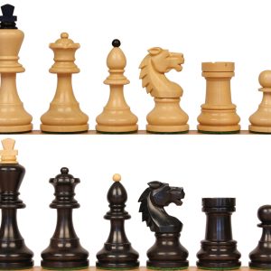 bohemian series chess set ebonized & boxwood pieces 4" king